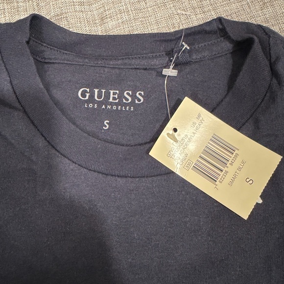 Guess Men's Charcoal Tee with Embroidered Logo - Picture 2 of 6